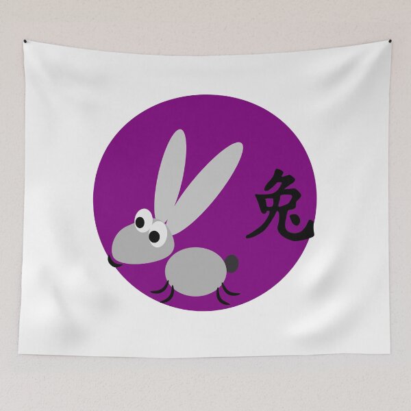 Item preview, Purple chinese horoscope rabbit zodiac sign  designed and sold by hyggekrog.