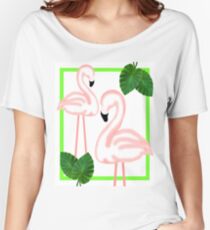 Tropical Pink Flamingos Women's Relaxed Fit T-Shirt