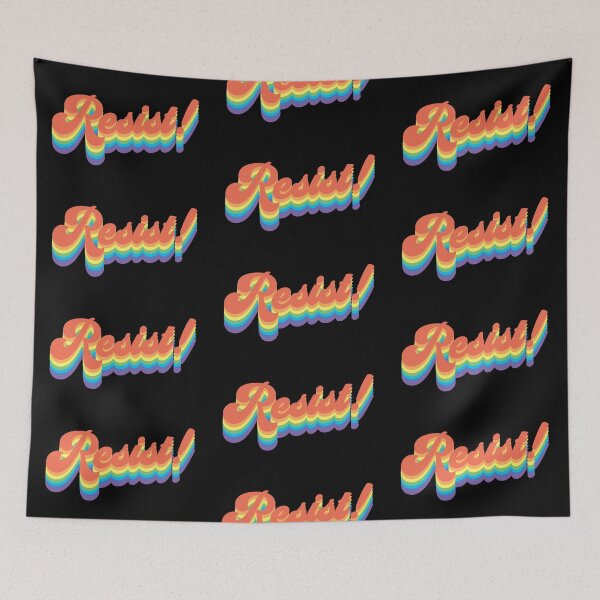 Item preview, Rainbow Resist! Black Background designed and sold by grinningskull.