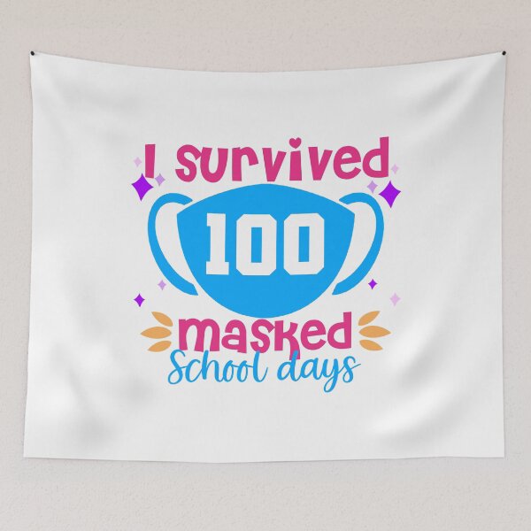 Item preview, I Survived 100 Masked School day , I survived 100 days, 100 days of School , Mask 100 days , Teacher designed and sold by Mixture-DESIGN.
