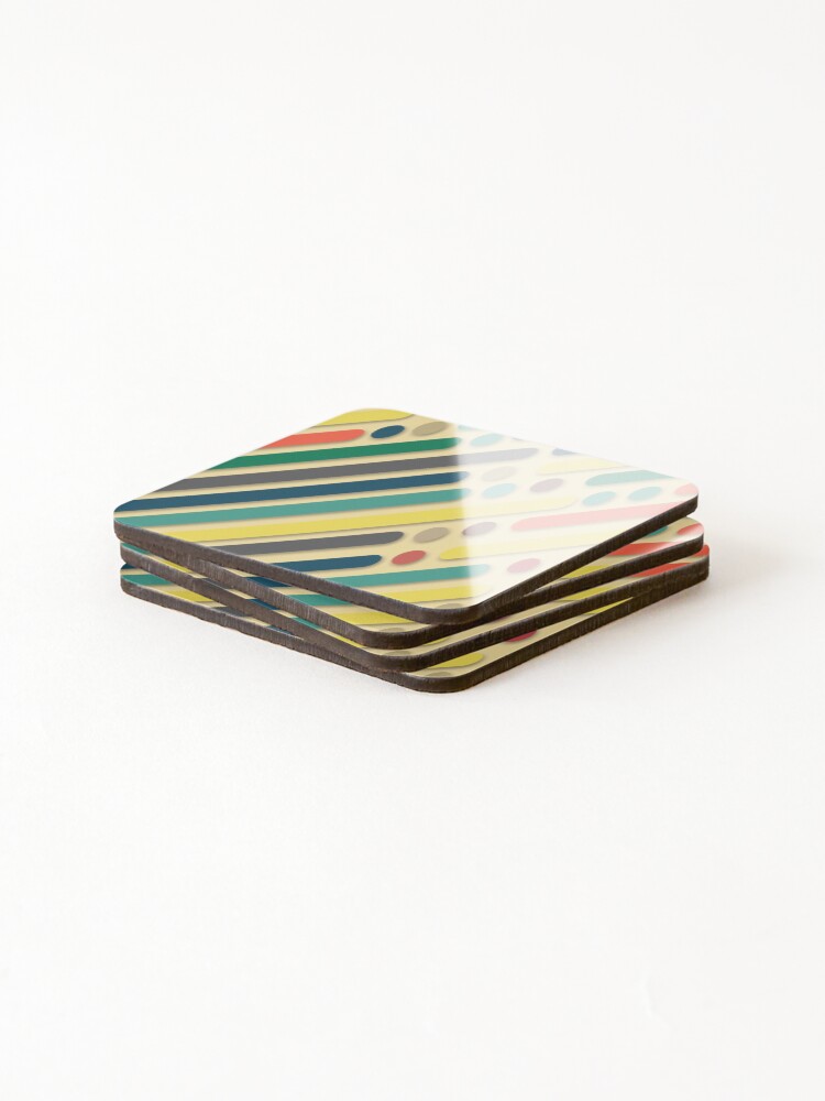 Thumbnail 4 of 5, Coasters (Set of 4), Geometric Retro Pattern designed and sold by DigitalNobleman.