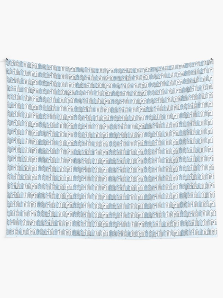 Alternate view of Little Blue Beach Huts Tapestry
