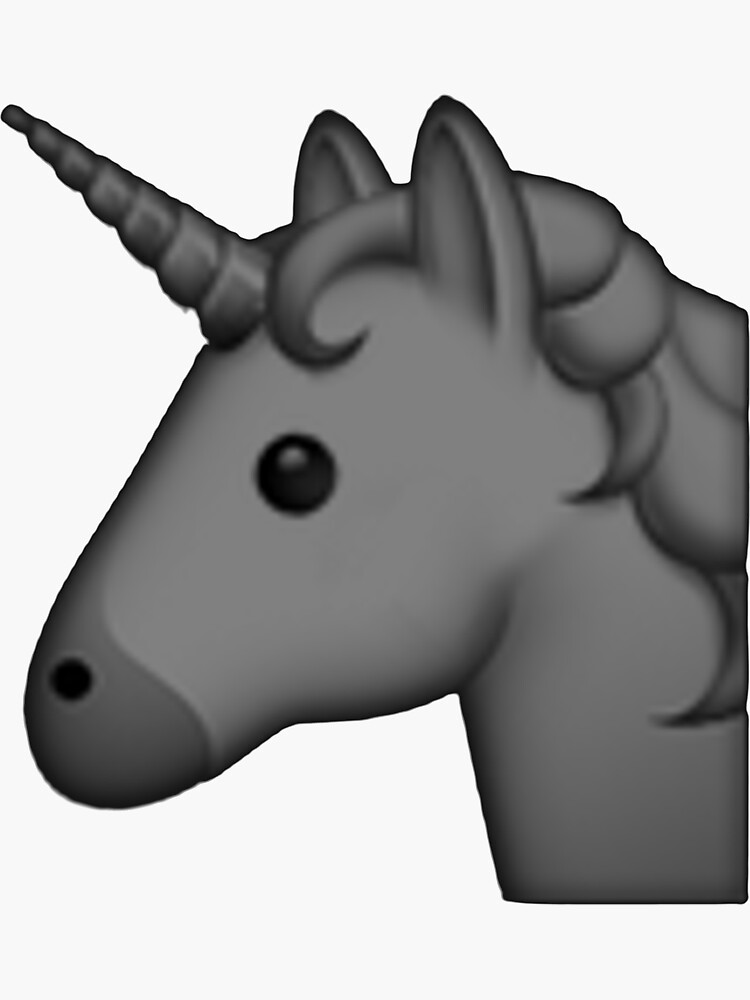 "Black Unicorn Emoji" Sticker for Sale by auroraborealis Redbubble