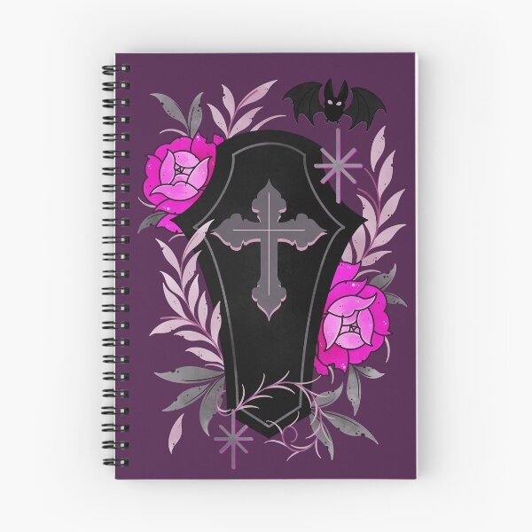 Item preview, Floral goth coffin pink and black  designed and sold by Texdoodles.