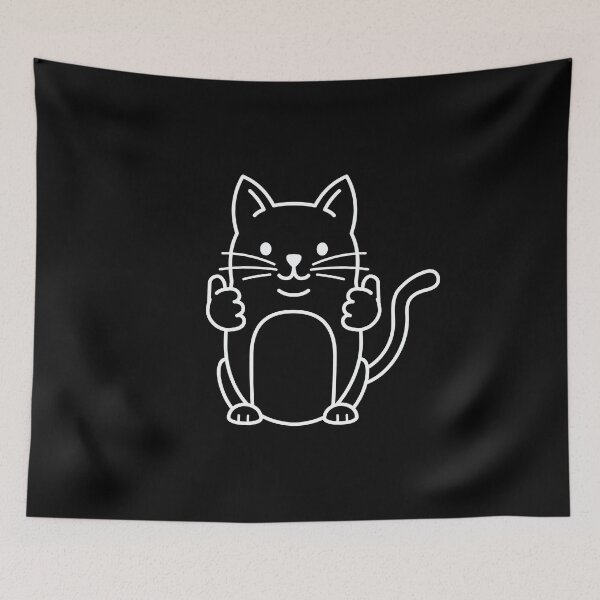 Item preview, Thumbs Up Pussy Cat Line Art Kitty Animal Love designed and sold by Ofca.