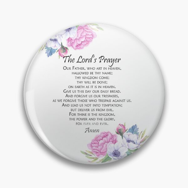 Item preview, The Lord's Prayer Watercolor Pink Floral - Our Father from Matthew 6:9-13 designed and sold by Home Decor Print Studio.
