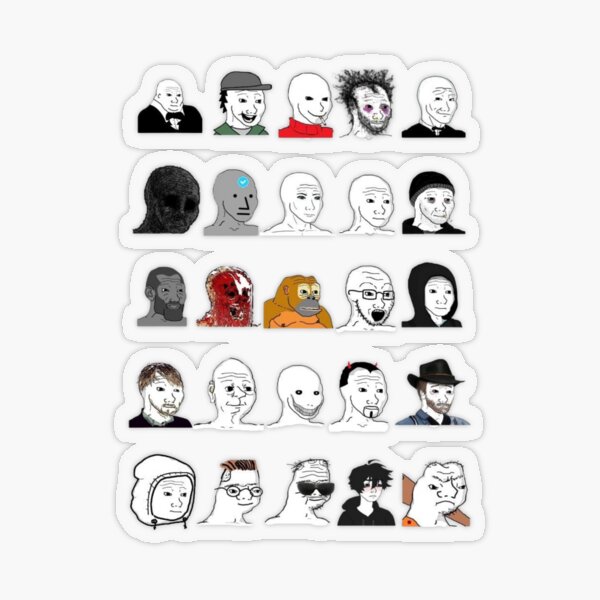 Doomer Wojak Meme Sticker Bundle Meme Sticker Vinyl 