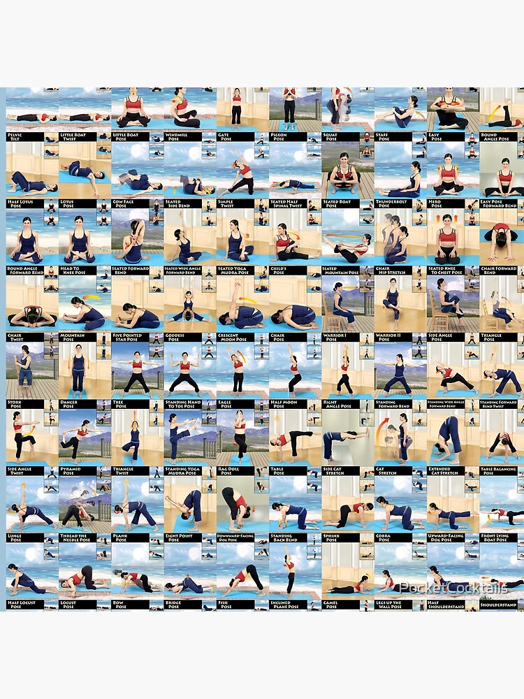 24 Balancing Hatha Yoga Poses With Sanskrit and English Pose Names:  Printable PDF, A4, Letter. - Etsy Norway