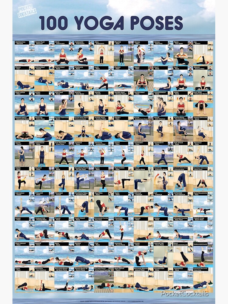 Yoga Poses - 21 Poses Your Body Wishes to Practice Art Print by Mini  Pixella | Society6