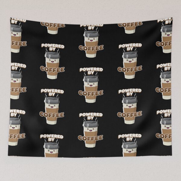Item preview, Powered by Coffee Cute Fun Character Kawaii Hot Coffee designed and sold by illustreat.