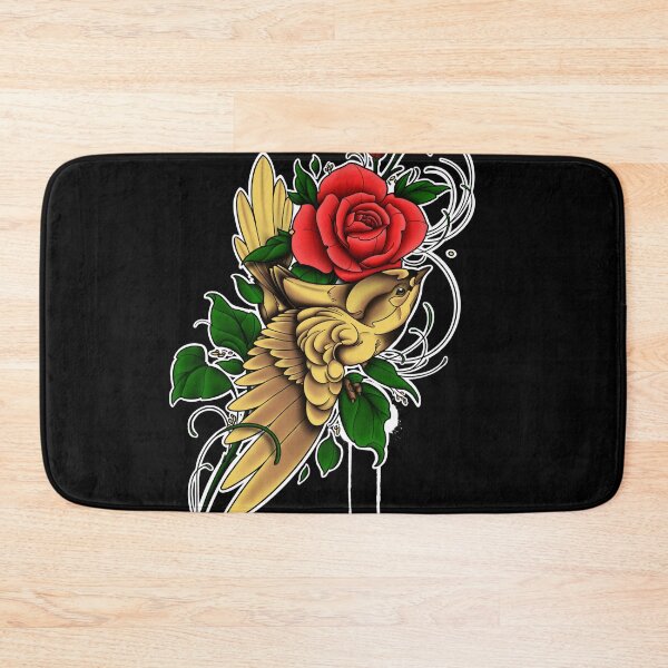 Item preview, New school golden bird and red roses designed and sold by HoreaCatalin.