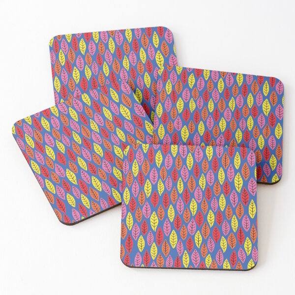 Item preview, Vibrant Leaf Print on blue designed and sold by ZoeChapman.