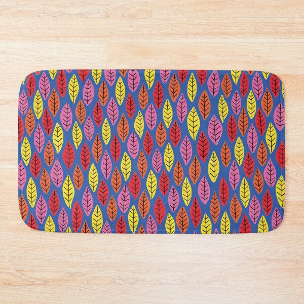 Item preview, Vibrant Leaf Print on blue designed and sold by ZoeChapman.
