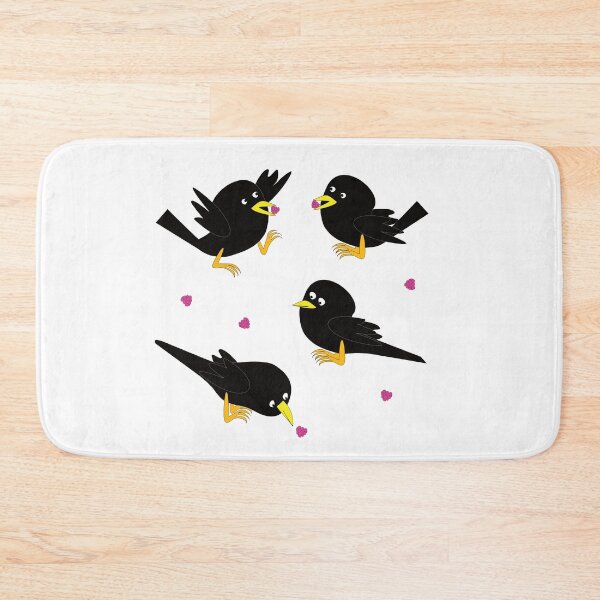 Item preview, The cheeky little blackbird has taken the last raspberry from the bush designed and sold by AmilysFriends.