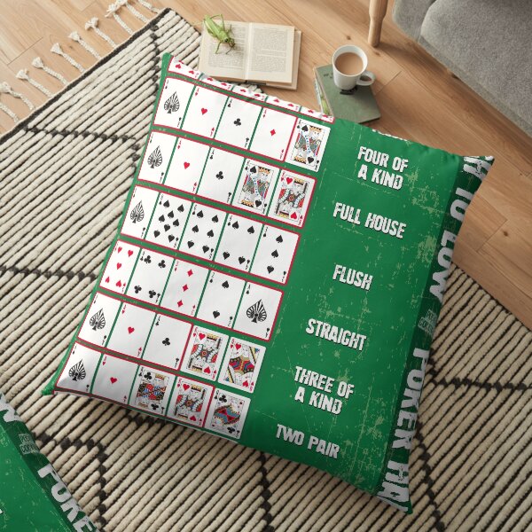 Poker Poster - Poker Hands High to Low Floor Pillow
