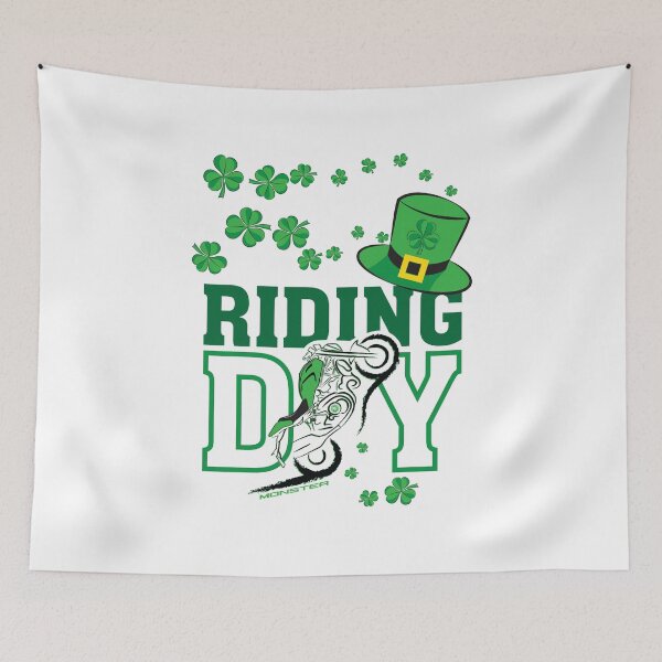 Item preview, St. Patrick's Day Monster Ride, Ducati Wheelie Design for Motorcycle Enthusiasts by Etoide designed and sold by etoide.
