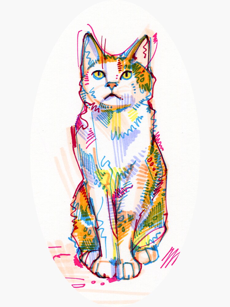 Cat Drawing - 2011 by gwennpaints
