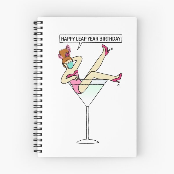 Item preview, Covid 19 Happy Leap Year Birthday February 29th Lady in Cocktail Glass designed and sold by KateTaylor.
