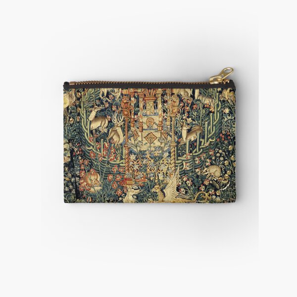 Item preview, SOURCE OF LIFE Verdure with Forest Animals in Private Garden, Floral Medieval Tapesty designed and sold by BulganLumini.