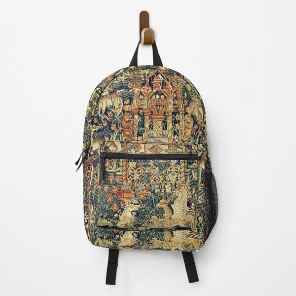Item preview, SOURCE OF LIFE Verdure with Forest Animals in Private Garden, Floral Medieval Tapesty designed and sold by BulganLumini.