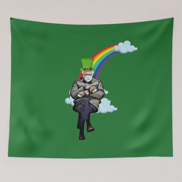 Item preview, Bernie Sanders Funny Sitting Rainbow Saint Patrics Meme Gift designed and sold by trendo.