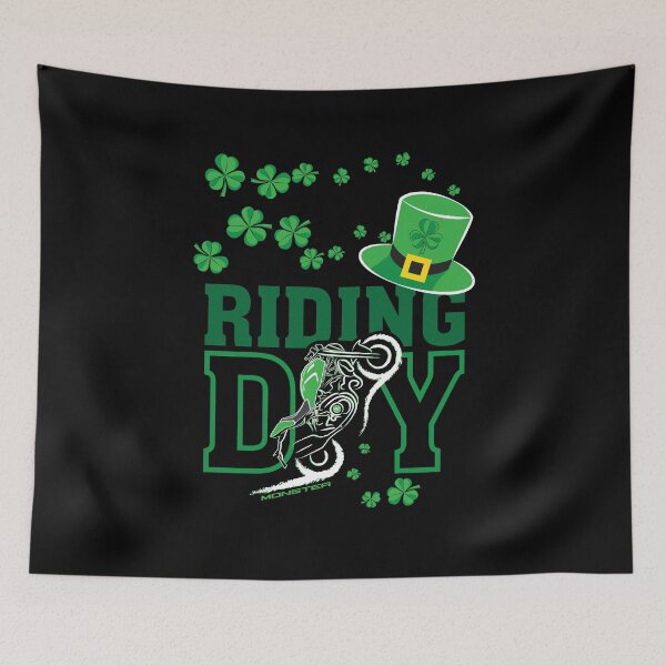 Item preview, St. Patrick's Day Monster Ride, Ducati Wheelie Design for Motorcycle Enthusiasts on dark by Etoide designed and sold by etoide.