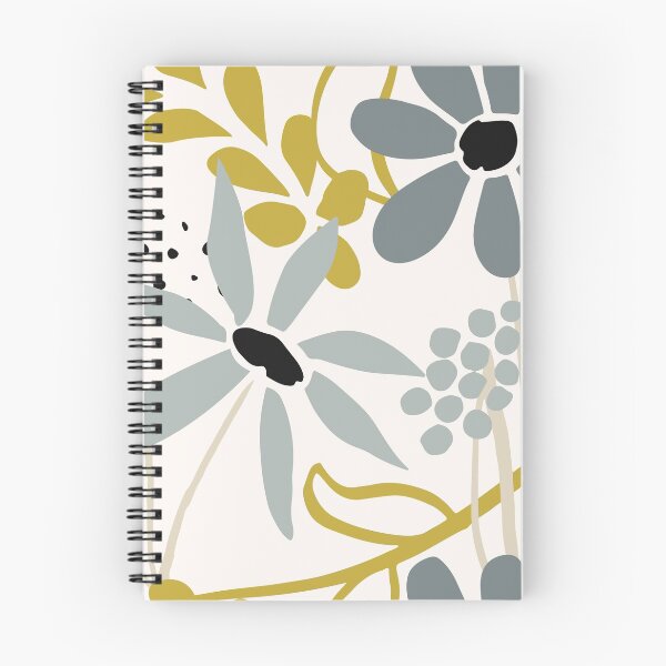 Item preview, Floral Medley, Pattern in Yellow and Gray designed and sold by KShedenhelm.