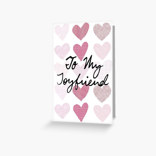 To My Joyfriend Patterned Hearts Greeting Card