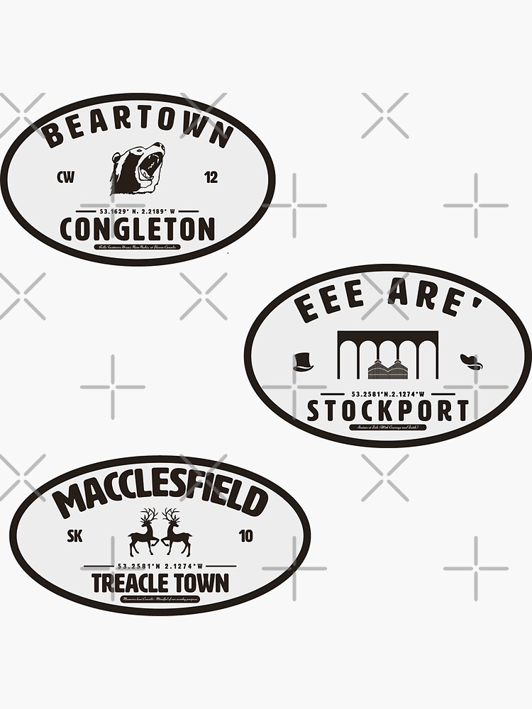 "CONGLETON MACCLESFIELD STOCKPORT LOCAL STICKER PACK" Sticker for