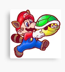 Raccoon Mario Canvas Print