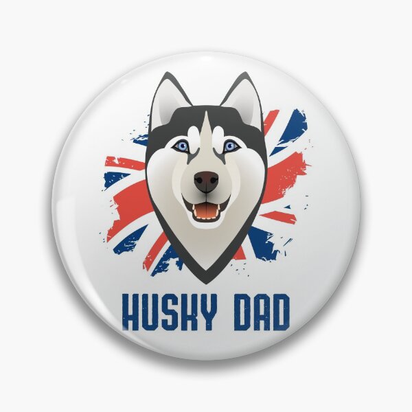 Item preview, Husky Dad with Vintage Union Jack designed and sold by Labradoodlesetc.