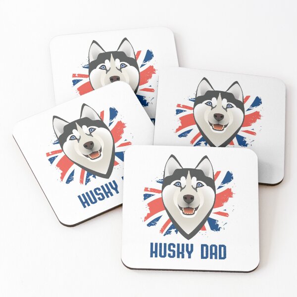 Item preview, Husky Dad with Vintage Union Jack designed and sold by Labradoodlesetc.