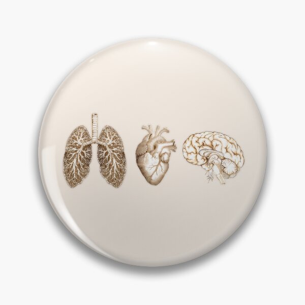Item preview, A set of human organ, lungs, heart and brain, vintage style designed and sold by Collagedream.