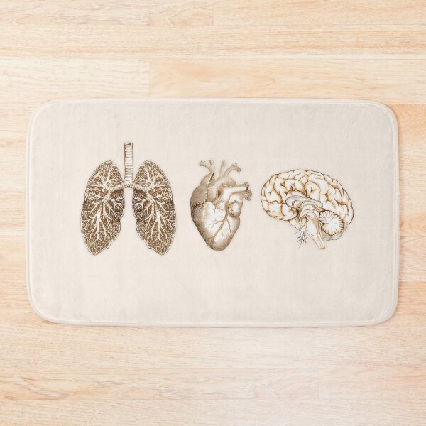 Item preview, A set of human organ, lungs, heart and brain, vintage style designed and sold by Collagedream.