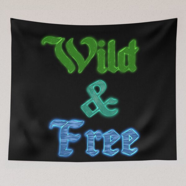 Item preview, ‘Wild And Free’ Nature Themed Text Art designed and sold by VarkausArtVault.