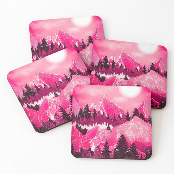 Item preview, pink mountains moon and stars designed and sold by Catherine  Milchard.