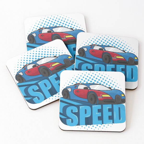 Item preview, Speed 3d text art - blue cartoon car illustration designed and sold by feel-free-store.