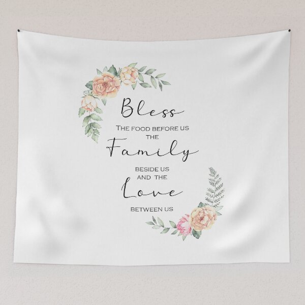 Item preview, Kitchen Prayer Watercolor Floral - Bless the Food before Us designed and sold by Home Decor Print Studio.