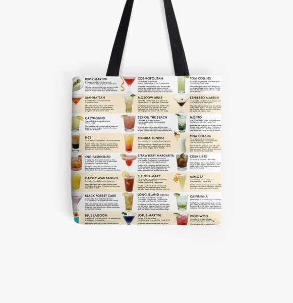 Classic Cocktail Poster by Pocket Cocktails All Over Print Tote Bag