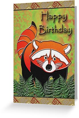 "Happy Birthday Red Panda" Greeting Cards by jkartlife | Redbubble