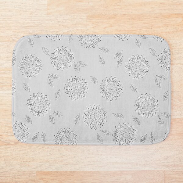 Item preview, Grey Sunflowers and Leaves designed and sold by MyasMakings.