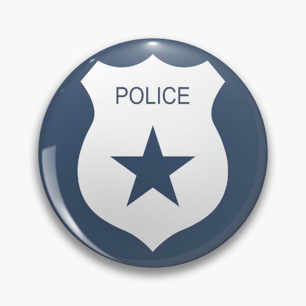 Item preview, Police badge star and straight police label designed and sold by flexycreatives.