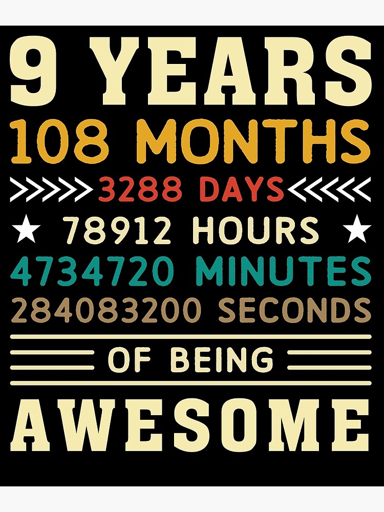Years 108 Months 3288 Days Birthday Gift