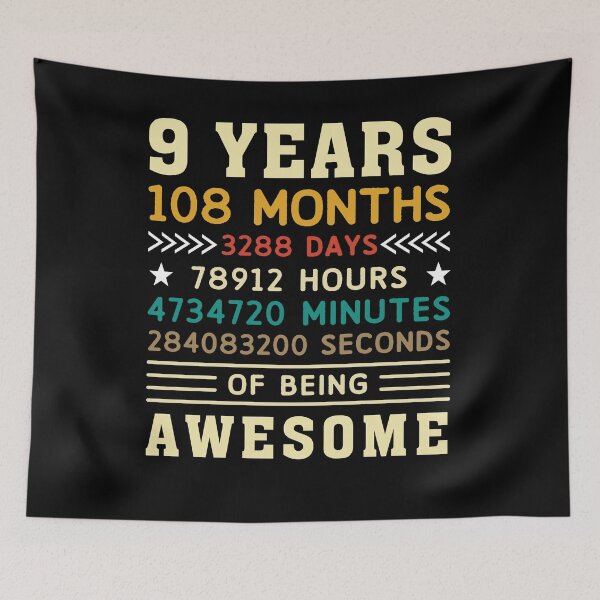 Item preview, 9 Years 108 Months 3288 Days Birthday Gift designed and sold by 1681830934131.
