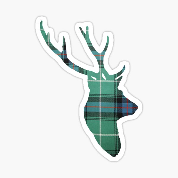 Stag in MacDonald of the Isles Hunting Tartan Sticker