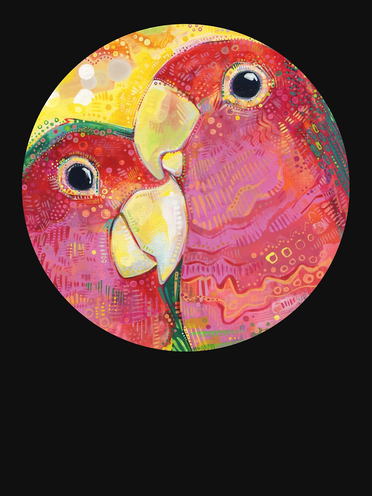 Peach-faced Lovebird Painting - 2012 by gwennpaints