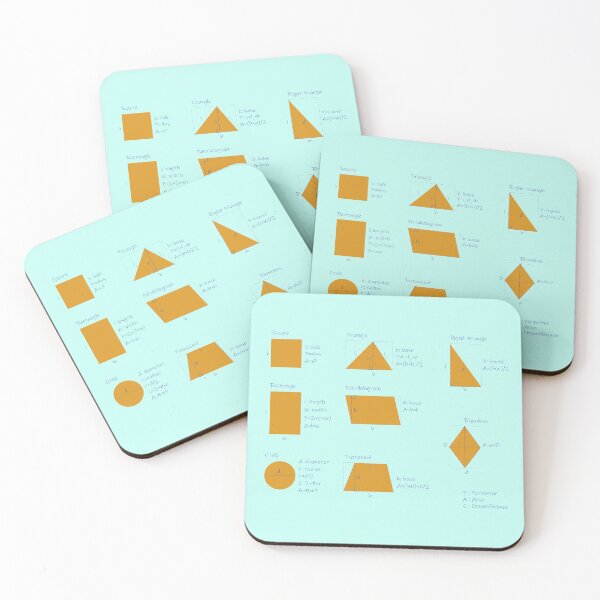 Item preview,  the area and the perimeter formula-turquoise background-pack of stickers designed and sold by CSouissi.