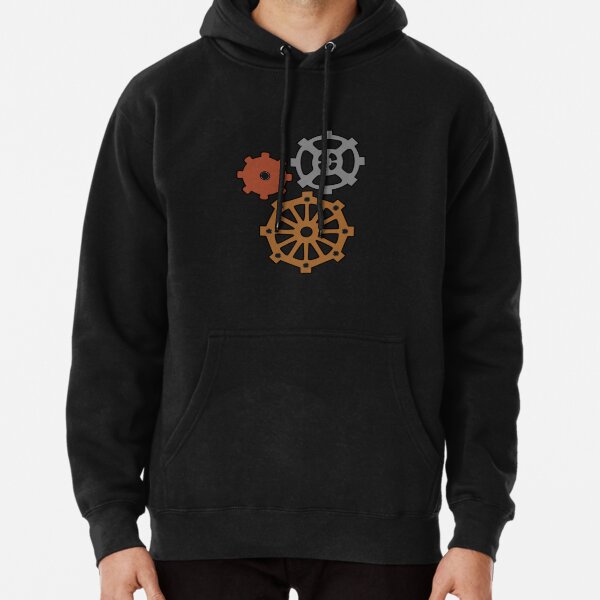 Steampunk Gears in Bronze, Steel and Copper for Inventors, Engineers and SciFi Nerds/Geeks Pullover Hoodie