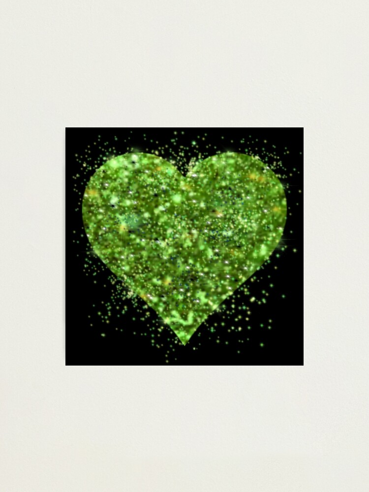 Sparkling Green heart design, St. Patrick day, green heart clover