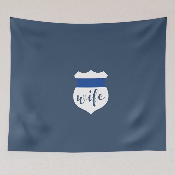 Item preview, Police wife badge thick blue line designed and sold by flexycreatives.